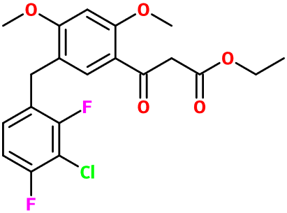(image for) MC080026 Ethyl 3-(5-(3-chloro-2,4-difluorobenzyl)-2,4-dimethoxyphenyl)-3-oxopropanoate